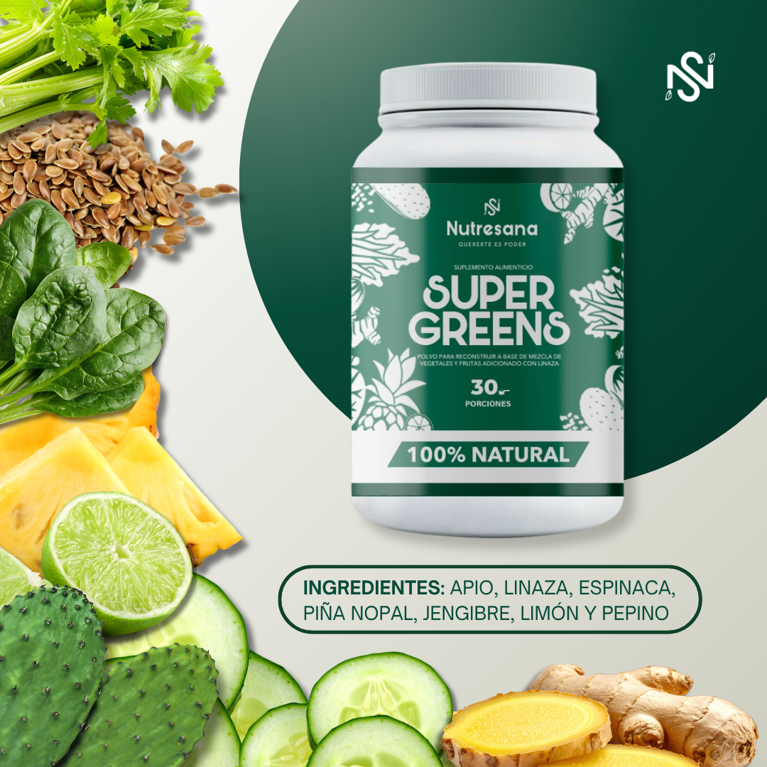 Super Greens | Mezcla de verduras + Linaza | 30 servicios